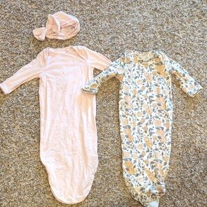 Jessica Simpson Pink & Floral Baby Gown Set Hospital Take Home Outfit Super Soft